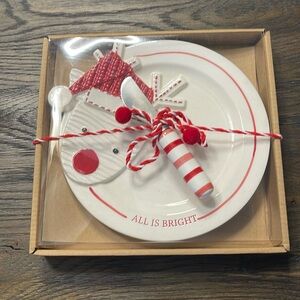 Christmas Appetizer/Cheese Plate with Knife